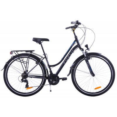 Trekingový bicykel 28" Fuzlu Core 17" oceľový AMT čierno-tyrkysový 